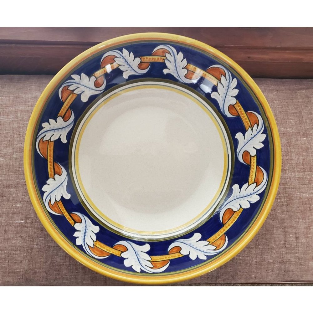 Present Tense Hand Painted Italian Serving Bowl